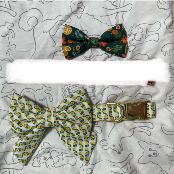 🐶Foggy Dog Collar & Bow Bundle🐶 - Picture 1 of 8